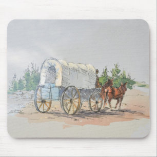COVERED WAGON by SHARON SHARPE Mouse Mat
