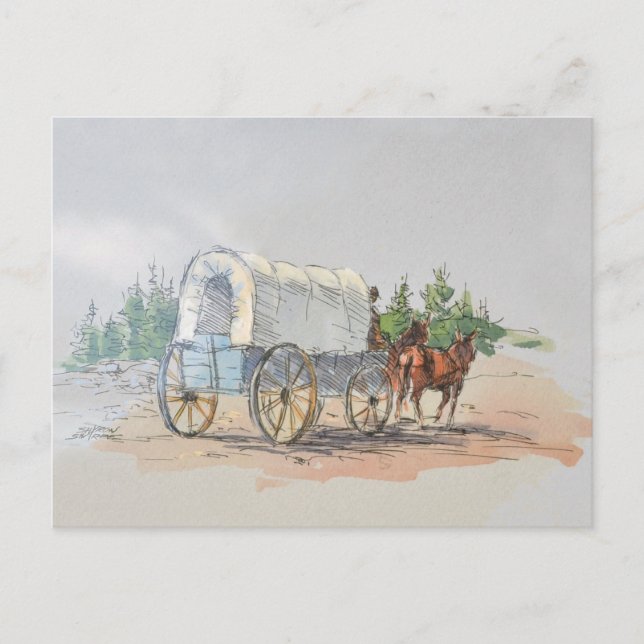 COVERED WAGON by SHARON SHARPE Postcard (Front)