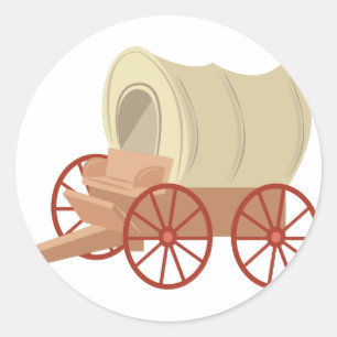 Covered Wagon Classic Round Sticker