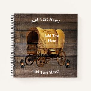 Covered Wagon Coal oil Lamps Western Notebook
