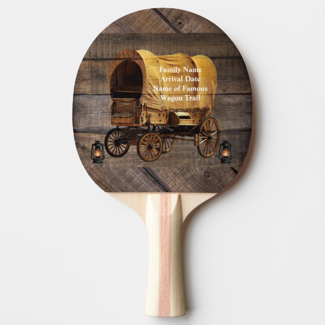 Covered Wagon Coal oil Lamps Western  Ping Pong Paddle (Front)