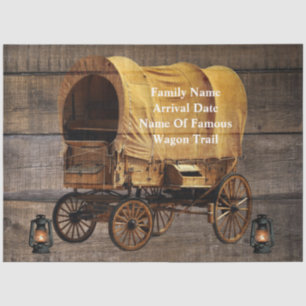 Covered Wagon Coal oil Lamps Western  Tissue Paper