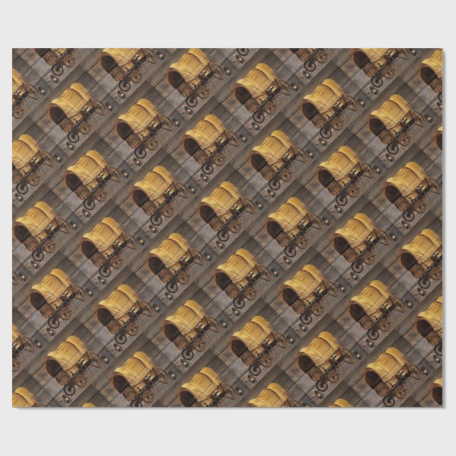 Covered Wagon Coal oil Lamps Western  Wrapping Pap Wrapping Paper (Flat)
