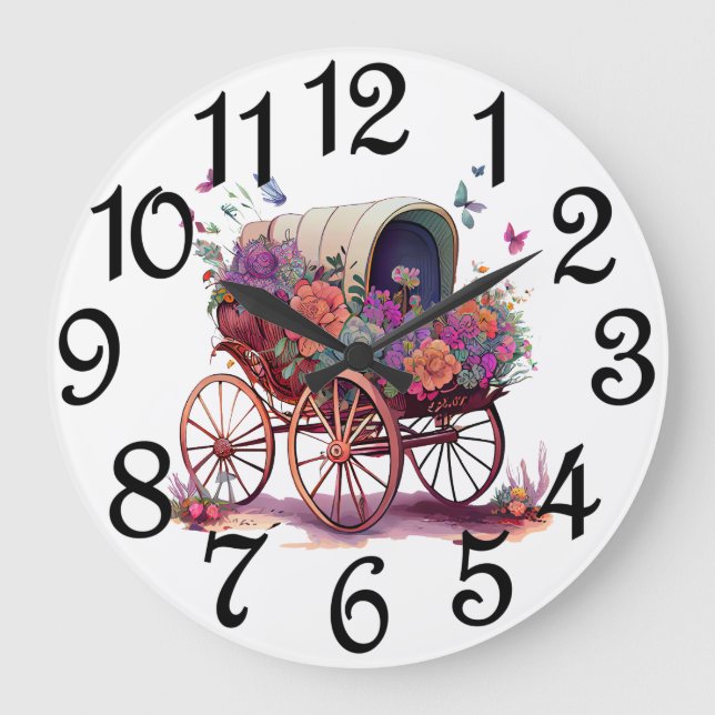 Covered Wagon  Large Clock (Front)