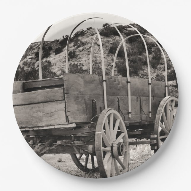 Covered Wagon Paper Plate (Front)