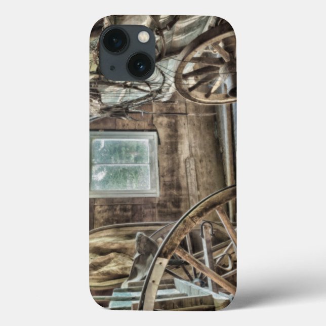 Covered wagon, wooden wagon wheel Case-Mate iPhone case (Back)