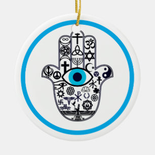 Covering all the bases Hamsa Hand Ceramic Tree Decoration