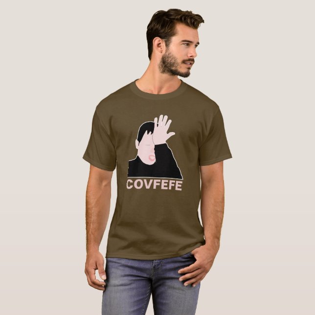 Covfefe facepalm black customisable T-Shirt (Front Full)