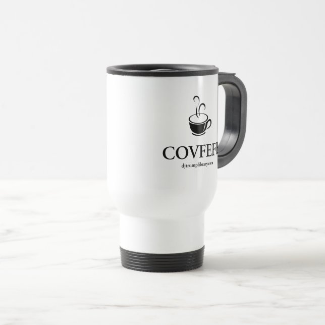"Covfefe" Travel Mug (White) (Front Right)
