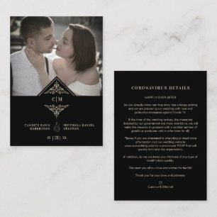 Covi19 Wedding Initials Flourish Sophisticated Enclosure Card