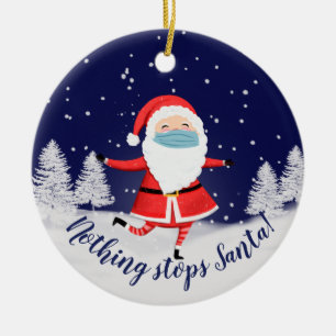 covid19 2020 nothing stops Santa christmas tree Ceramic Tree Decoration