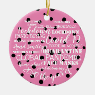 covid19 2020 the year of face masks isolation ceramic tree decoration