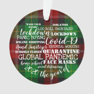 covid19 2020 the year of face masks isolation ornament