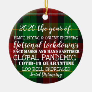 covid19 2020 the year of lockdown isolation ceramic tree decoration