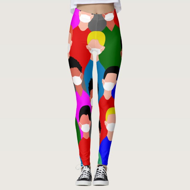 covid19 coronavirus men leggings (Front)