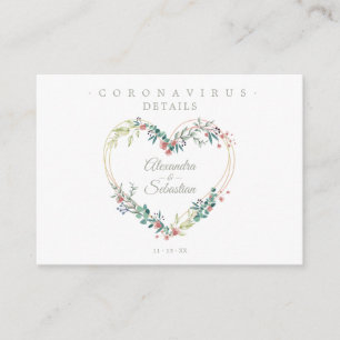 Covid19 Details Sophisticated Pink Chic Heart Enclosure Card