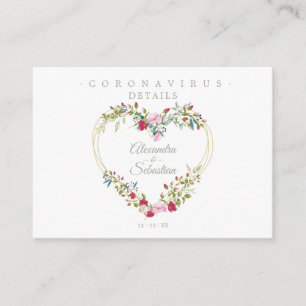 Covid19 Details Sophisticated Red Chic Heart Enclosure Card
