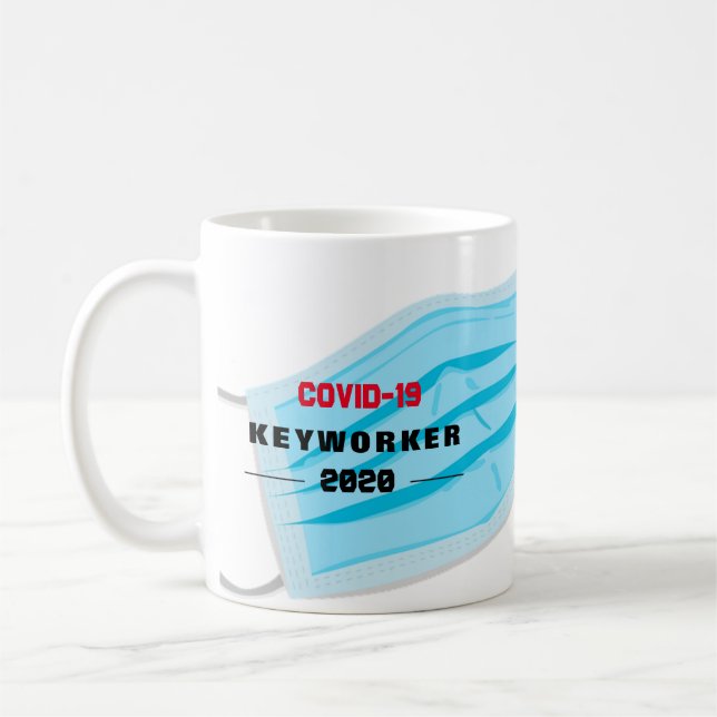 Covid19 KEYWORKER 2020 Customisable Mug (Left)