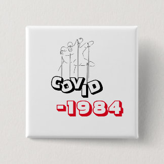 Covid 1984 T-Shirt Parody George Orwell 15 Cm Square Badge