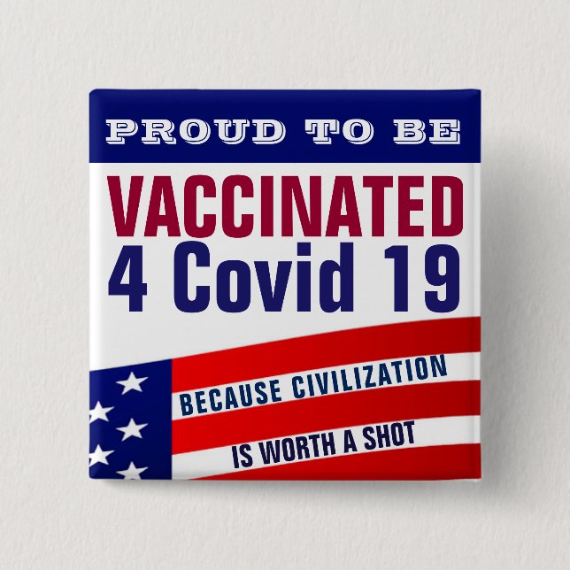 Covid 19 15 cm square badge (Front)