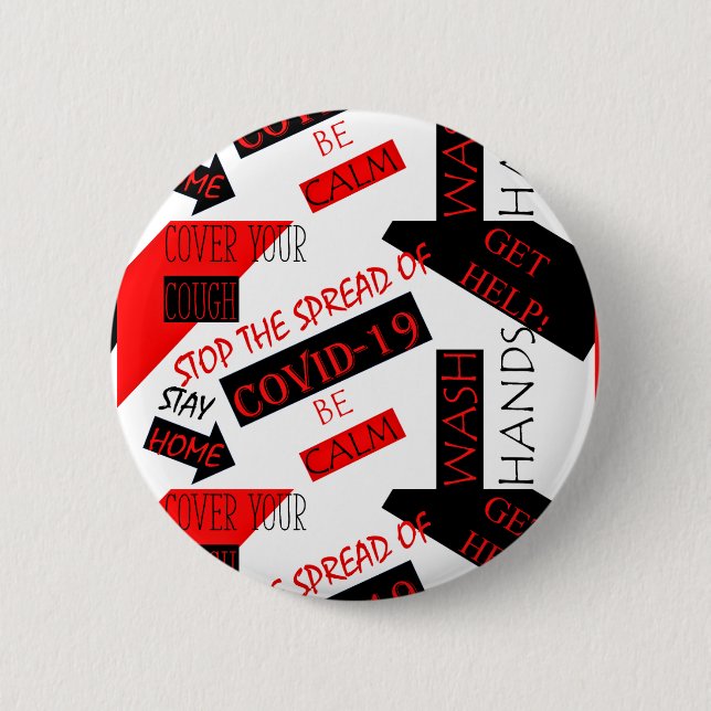 Covid-19 6 Cm Round Badge (Front)