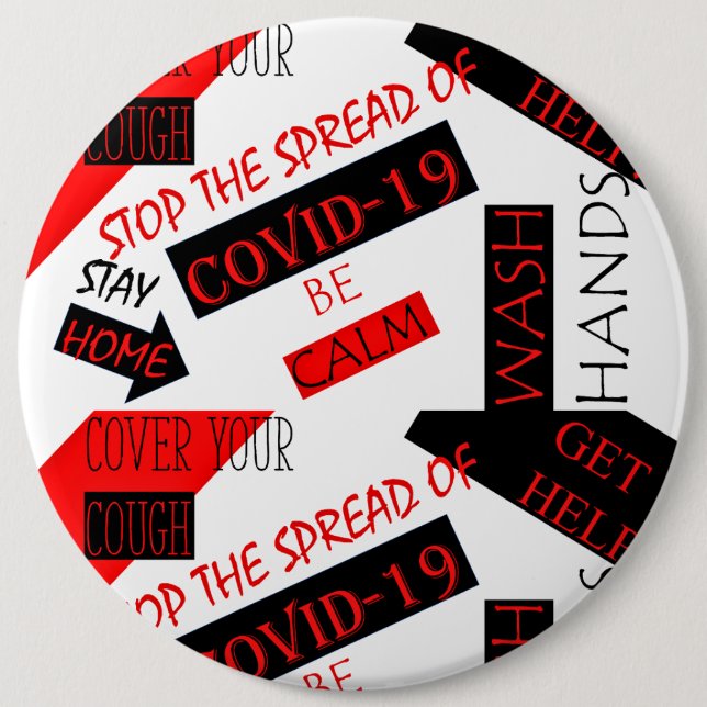 COVID-19 6 CM ROUND BADGE (Front)