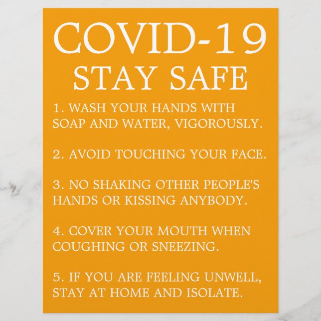 Covid-19 Advice Flyer (Front)