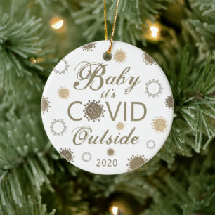 COVID-19 Baby It's COVID Outside 2020 Photo Ceramic Tree Decoration