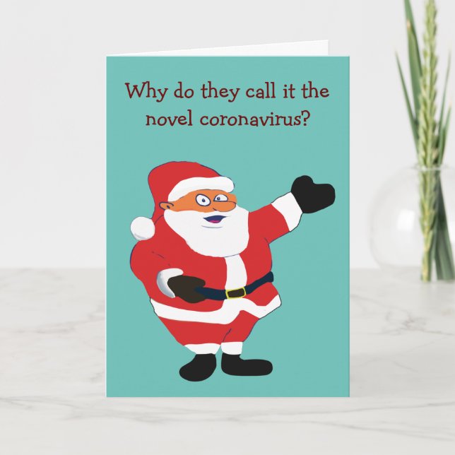 Covid 19 Bad Santa Funny Joke Humour Classic Value Holiday Card (Front)