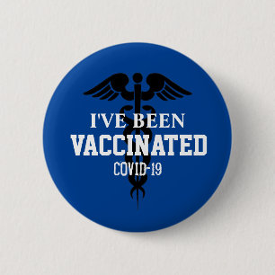 Covid 19 Been Vaccinated Blue Coronavirus 6 Cm Round Badge