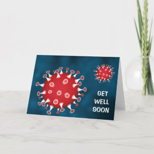 Covid 19 blue Get Well Soon Card