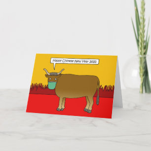 Covid 19 Chinese New Year of the Ox 2033 Card