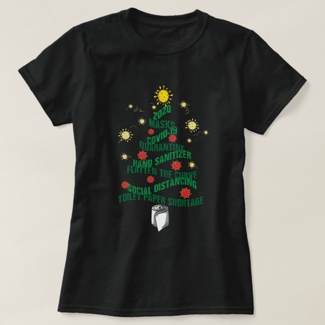 Covid-19 Christmas Tree T-Shirt (Design Front)