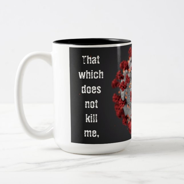 Covid-19 Coffee mug. 15oz. Two Tone. Two-Tone Coffee Mug (Left)