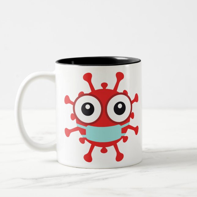 Covid 19 Coronavirus Two-Tone Coffee Mug (Left)