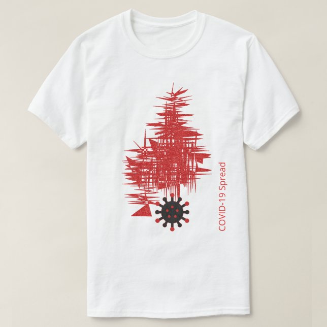 COVID-19 Experience, Virus Spread Black Red Custom T-Shirt (Design Front)