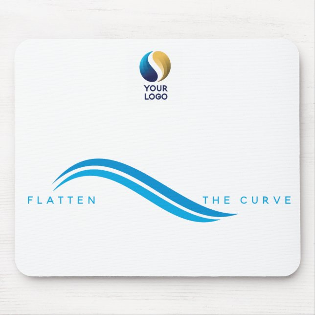 Covid-19 Flatten the Curve Add Your Logo Mouse Mat (Front)
