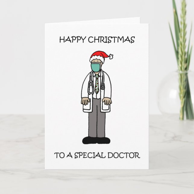Covid 19 Happy Christmas Doctor Card (Front)