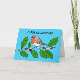 Covid 19 Happy Christmas Robin in a Facemask Card