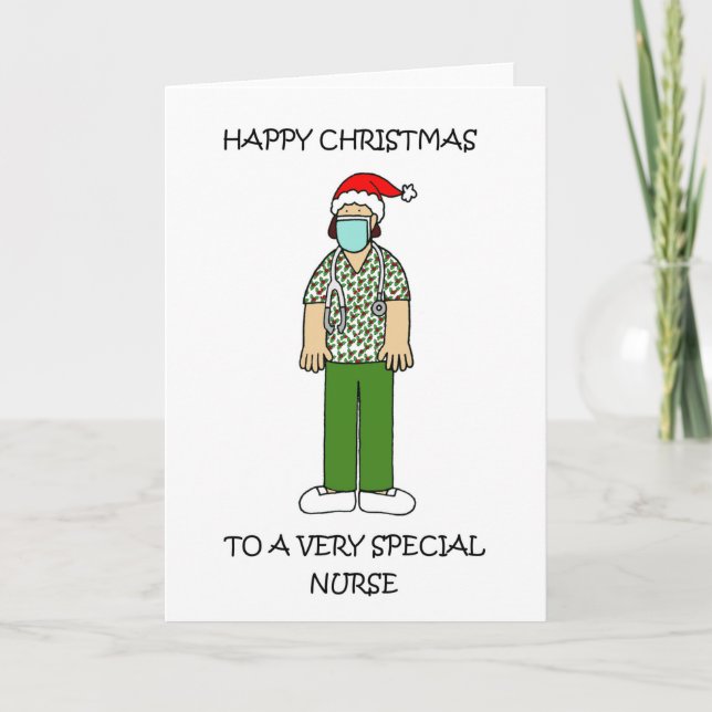 Covid 19 Happy Christmas to Nurse Card (Front)