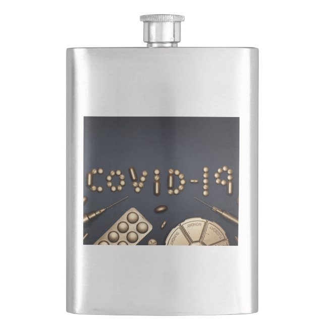 Covid-19 Hip Flask (Front)