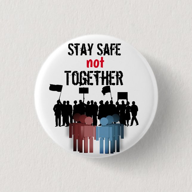 Covid -19 Keep Safe Together Pandemic Graphics 3 Cm Round Badge (Front)