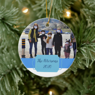 covid-19 our first pandemic christmas photo memory ceramic tree decoration