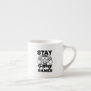 COVID 19 Quarantine Gamer Gift - Stay At Home Espresso Cup