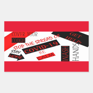 COVID-19 RECTANGULAR STICKER