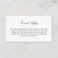 Covid 19 Safety Information Elegant Script Wedding