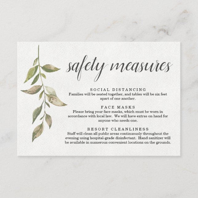 Covid 19 Safety Mask Social Distancing Information Enclosure Card (Front)