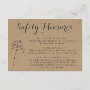 Covid 19 Safety Mask Social Distancing Information Enclosure Card
