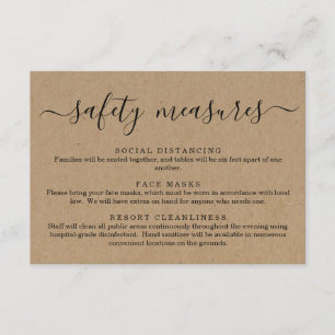 Covid 19 Safety Mask Social Distancing Information Enclosure Card
