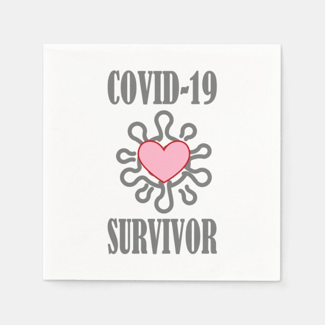 COVID-19 Survivor Corona virus I survived Napkin (Front)